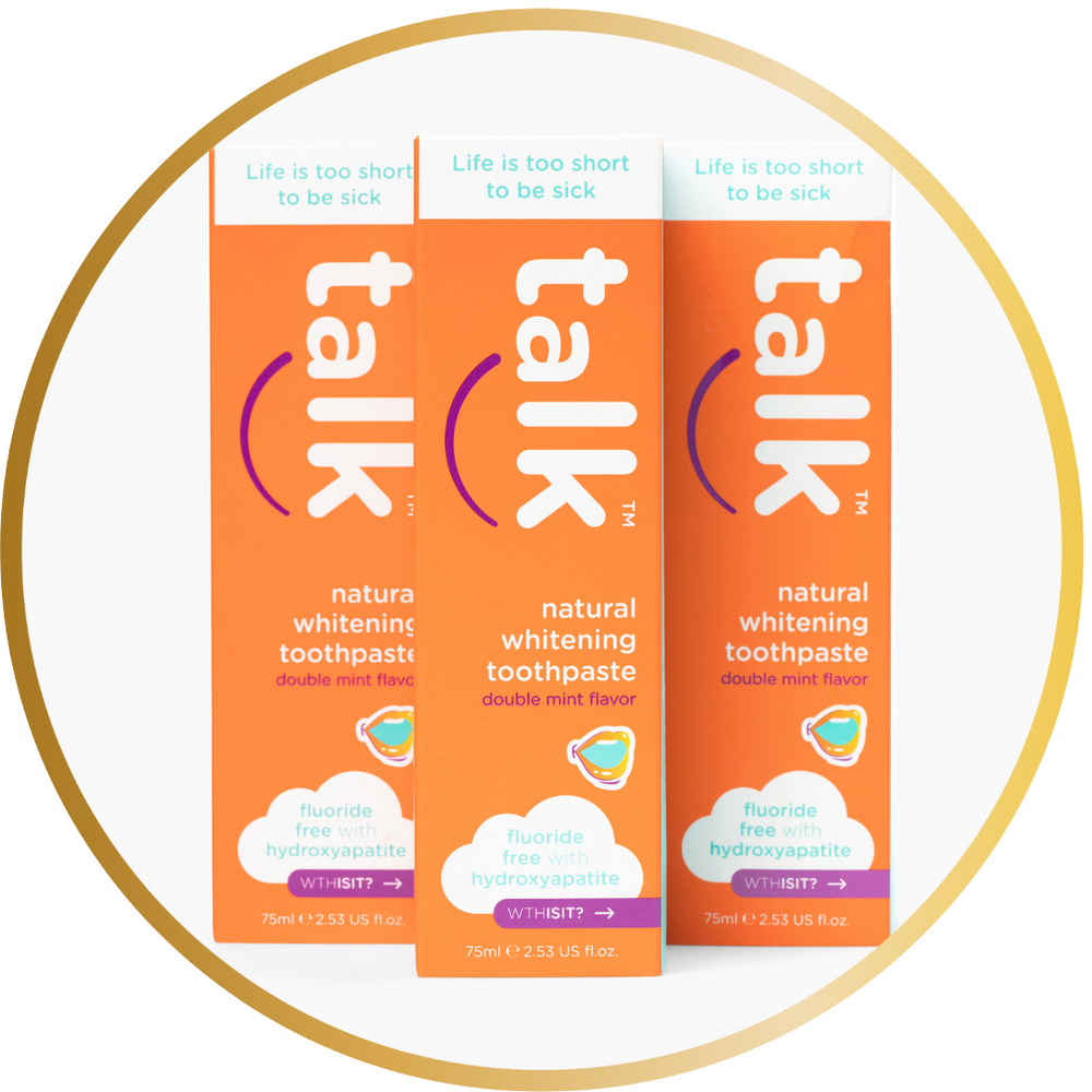 Talk Fluoride Free Natural Whitening w/ Hydroxyapatite Toothpaste (3 BUNDLE)