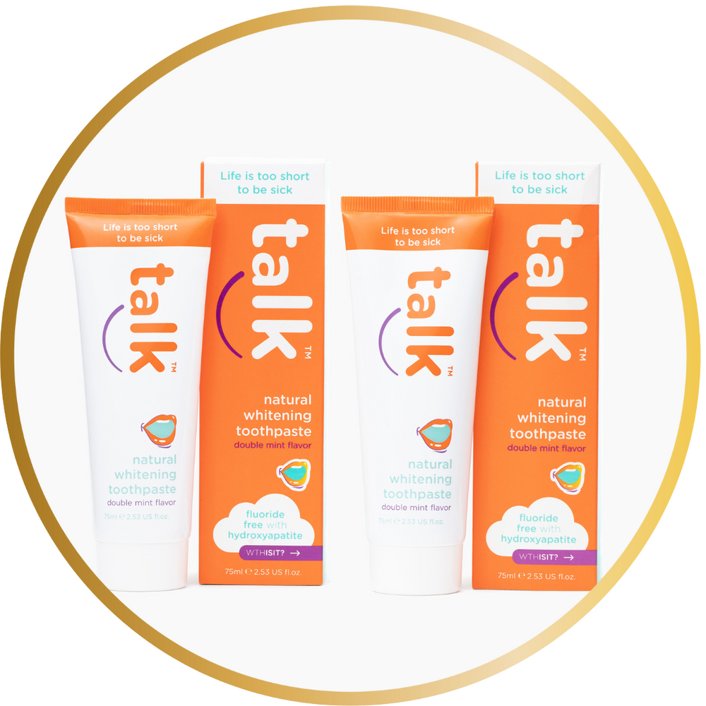 Talk Fluoride Free Natural Whitening w/ Hydroxyapatite Toothpaste (2 BUNDLE)