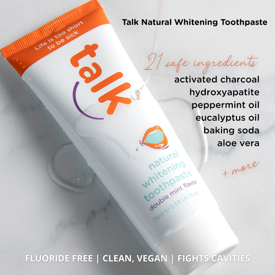 Talk Pasta de dientes blanqueadora natural sin fluoruro con hidroxiapatita 