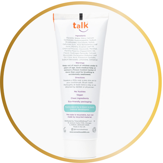 Talk Pasta de dientes blanqueadora natural sin fluoruro con hidroxiapatita 