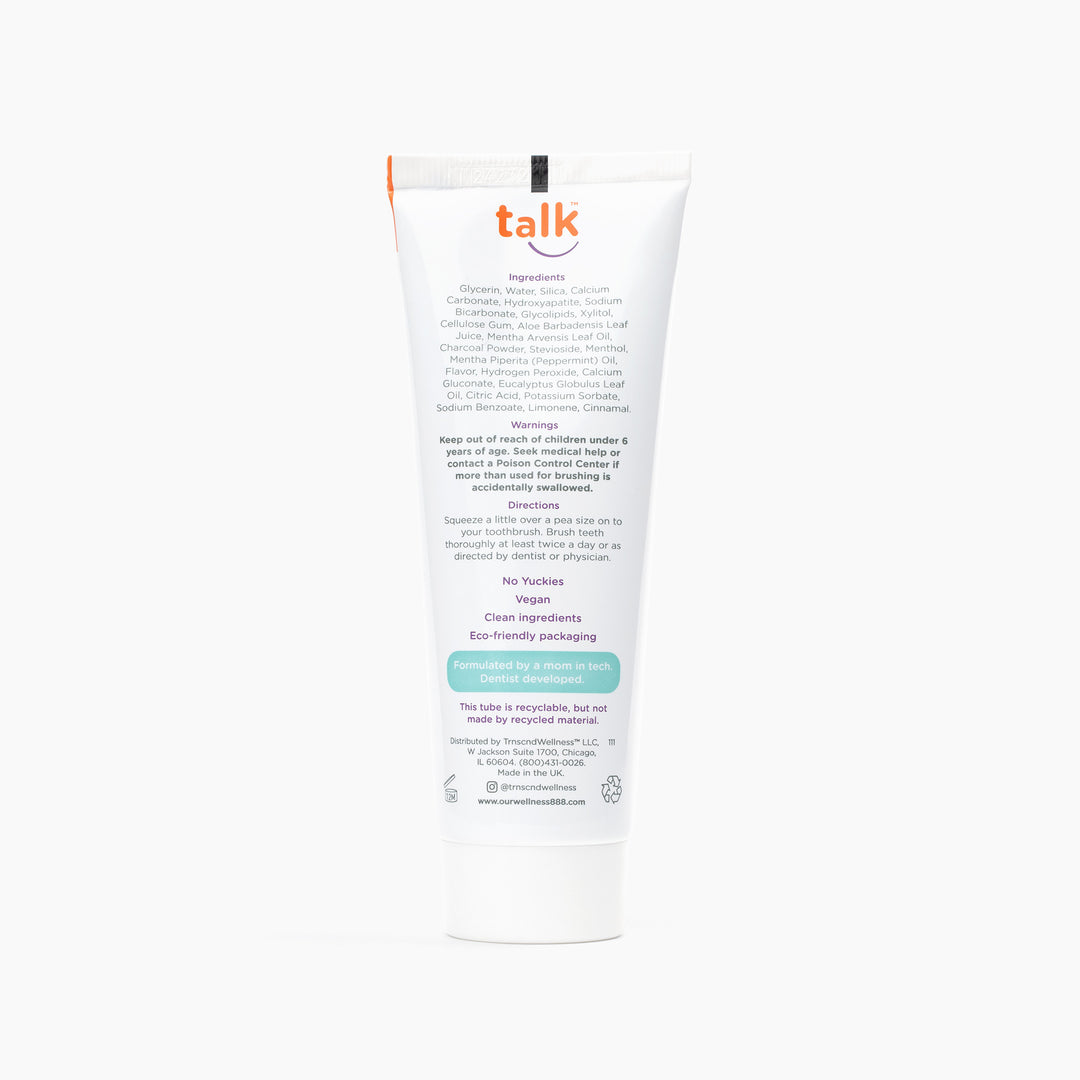 Talk Fluoride Free Natural Whitening w/ Hydroxyapatite Toothpaste (2 BUNDLE)